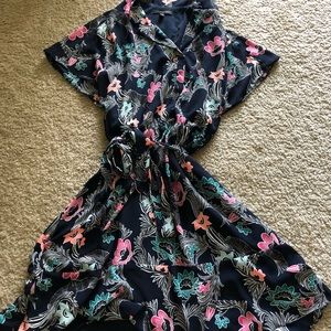 Banana Republic Navy Floral Dress Size 14